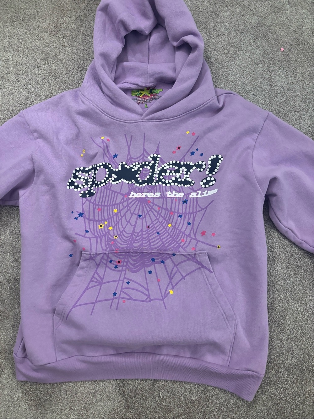Purple 'Spider' Graphic Pullover Hoodie